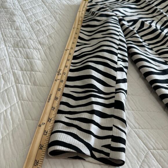 Talbots Women Plus Zebra Print Cotton Blend Collarless Longline Blazer Size 14W - Picture 12 of 13